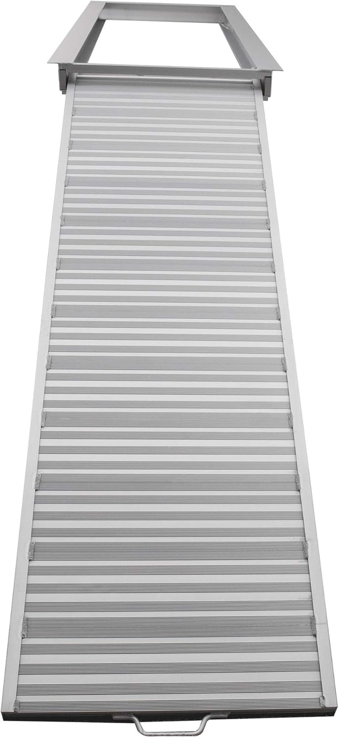 RecPro Pontoon Boat Aluminum Loading Ramp for Shore and Dock Boarding | 600lb Capacity | Non-Slip Surface