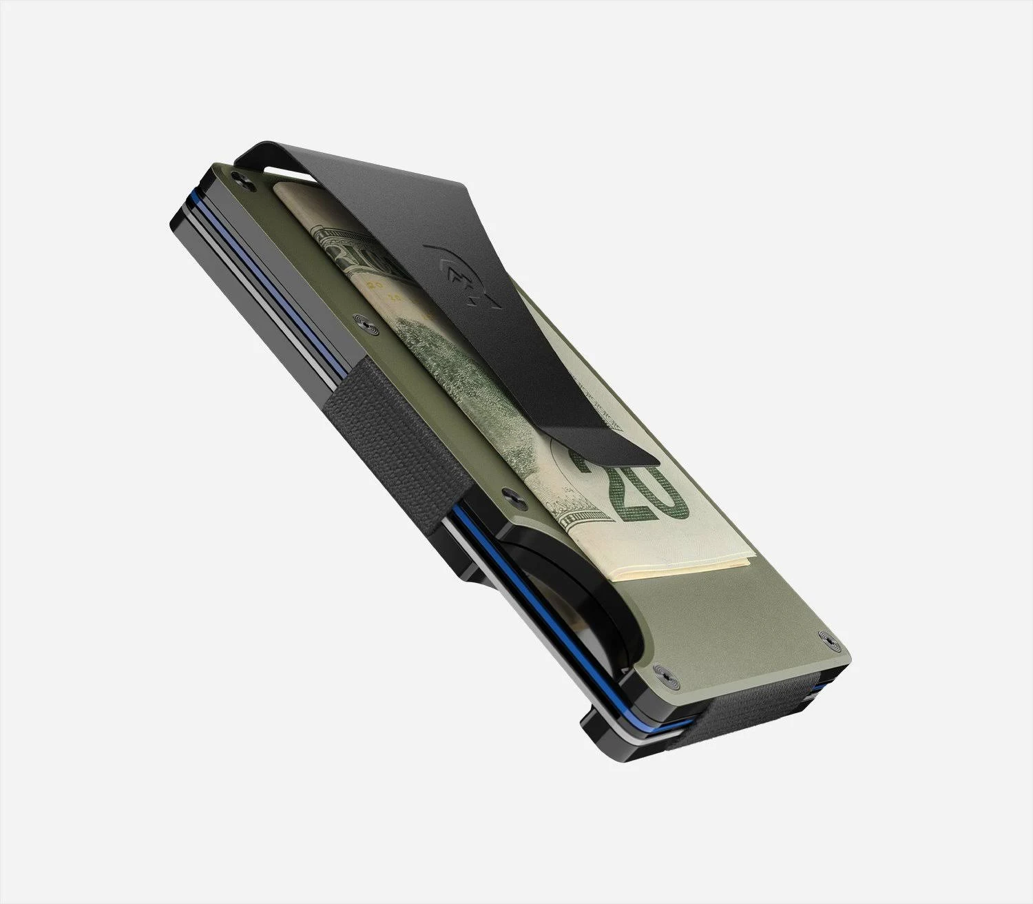 The Ridge Aluminum Cash Strap Wallet - Matte Olive