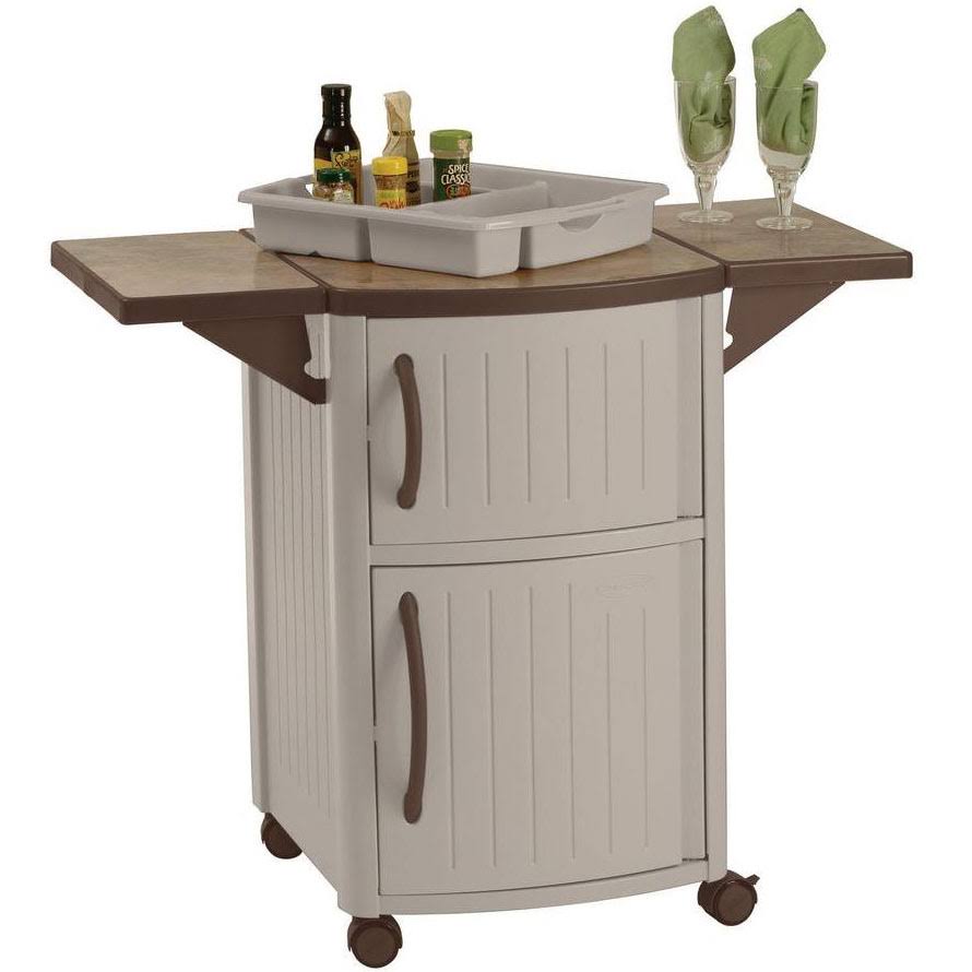 Suncast DCP2000 Outdoor Prep Station Cart, Taupe