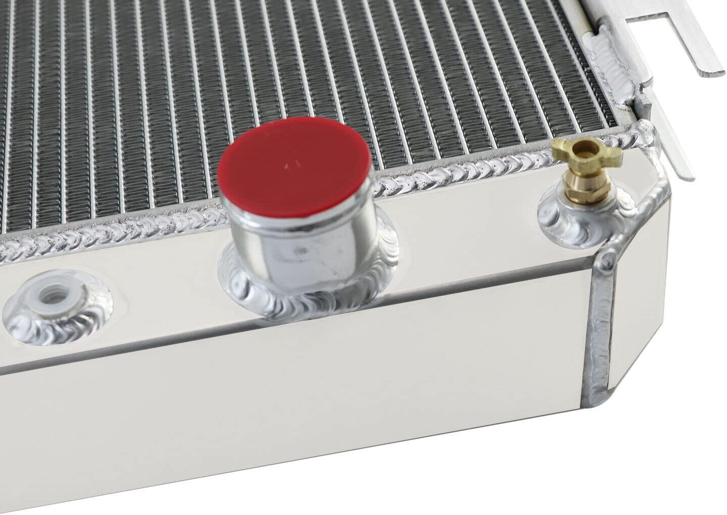 RadRace 3 Row Aluminum Radiator for 1963-1968 Chevy Bel Air Impala Biscayne 64-67 El Camino 67 68 Caprice 64 65 Chevelle 1964 1965 1966 1967 Radiators, 3 Row Radiator