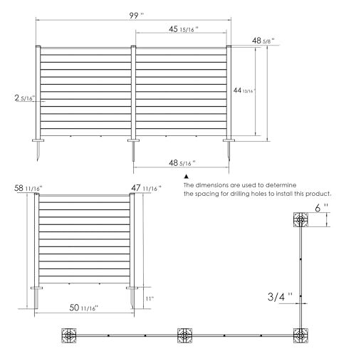 Kozyard 50"W x 47"H Outdoor Privacy Screens - Air Conditioner Fence Panels, Pool Equipment Enclosure, Trash Can Screens Fence Kit for Outside Backyard Patio (2 White Panels)