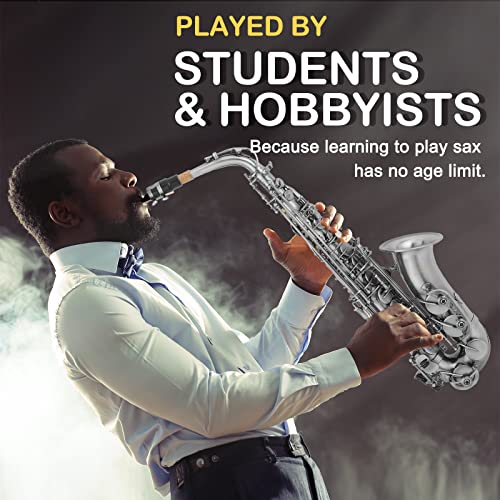 Ktaxon Alto Saxophone Drop E Flat Brass Sax Beginner Sax Full Kit with Mouthpiece, Carrying Case, Gloves, Cleaning Cloth Bar, Detachable Strap, Shoulder Strap, Reed