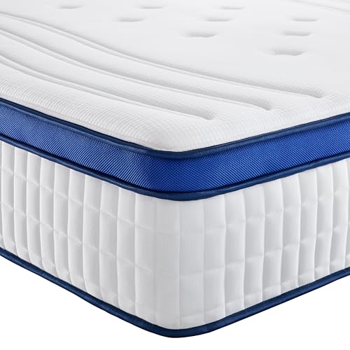 14 Inch Hybrid Queen Mattress, Gel Memory Foam, Lyocell Fabric Cover, Individual Pocket Springs, Medium Firm, Back Pain Relief, CertiPUR-US, 120 Nights Trial