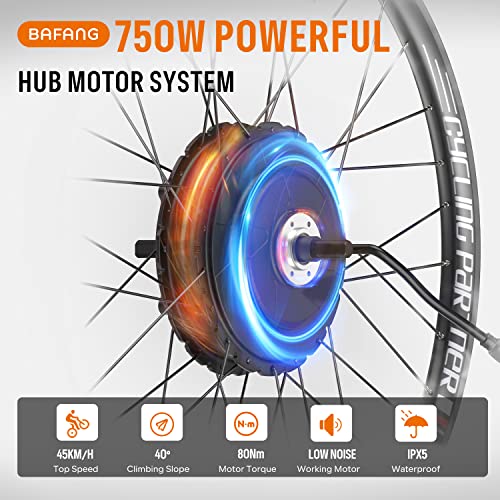 BAFANG 750W Rear Hub Motor : G0900 H640 48V Ebike Conversion Kit for 135 138 142 mm Dropout, 26" 27.5" 700C Bicycle Kit with Optional Battery, Display, PAS Sensor for Electric Bike Rear Wheel