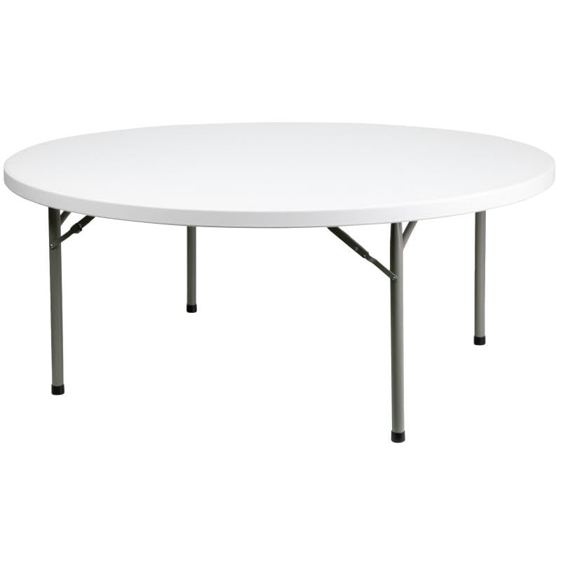 MOLFAR 3 PACK! 72 Round Heavy-Duty Granite White Folding Table - Durable, Portable, Multipurpose Premium-quality Folding Furniture Dining Table Space Saving Folding Furniture Portable Event Table