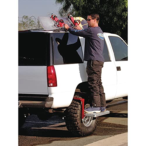 Powerbuilt Heavy Duty Tire Step for Truck, SUV, Non-Slip Steel Surface, Adjustable to Fit Tire, Fold Flat for Storage – 647596 Large, Black