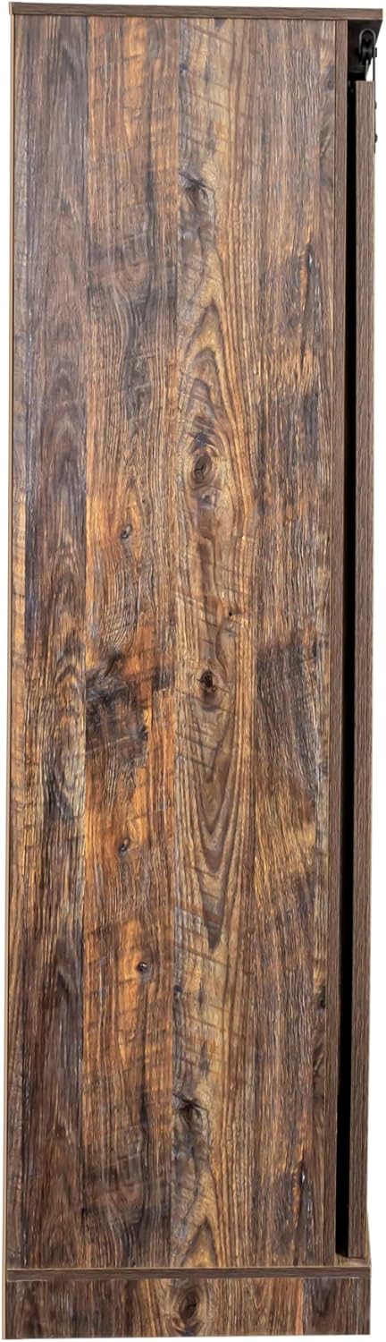Tall Storage Cabinet Country Wood Rustic Farmhouse Pantry Cupboard Sliding Door Kitchen Organizer Furniture Home Drawer Shelves Utility Towel Shelf Office