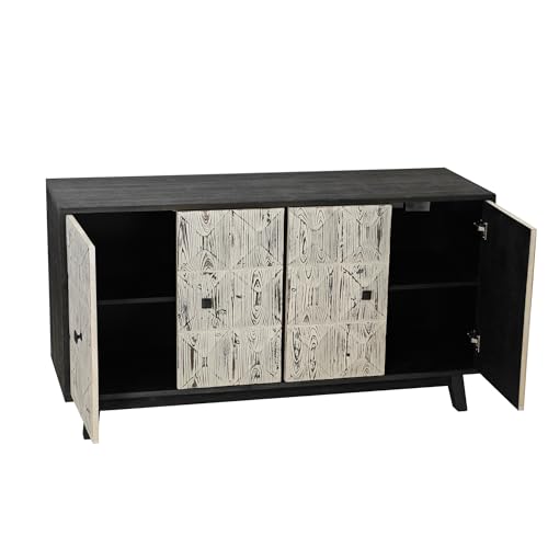 NicBex Modern Gold Accent Sideboard Cabinet,Large Buffet Storage Cabinet with 1 Shelf Each,Sideboard Buffet Cabinet for Living Room and Entryway,White