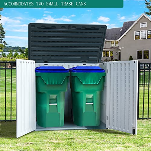 YITAHOME 8x6.2FT Outdoor Storage Shed w/o Floor, All-Weather Plastic Shed with Lockable Doors, Window & Vents, Plastic Tool Shed for Backyard, Patio, Poolside, Lawn, Gray