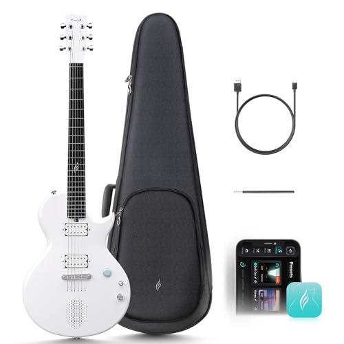 Enya Electric Guitar Inspire 39" Smart Electric Carbon Fiber Guitarra with 15W Wireless Speaker, 20 Distinct Tones, Onboard Presets, Charging Cable, Adjusting Wrench, and Gig Bag