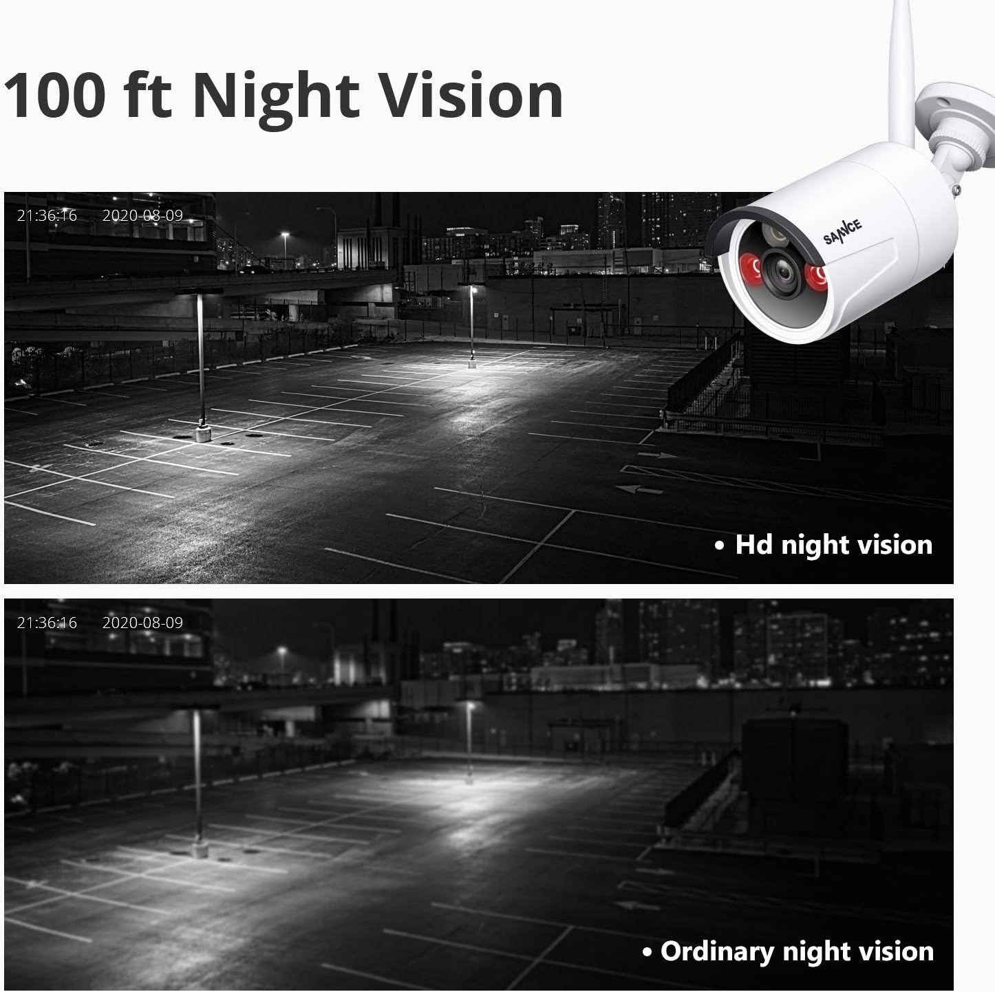 Wireless Security Camera System SANNCE 1080p 8 Channel WiFi IP NVR with 4 Pcs Outdoor Wireless CCTV Surveillance Cameras for Remote Access, Home Business, AI Human Detection, No Hard Drive