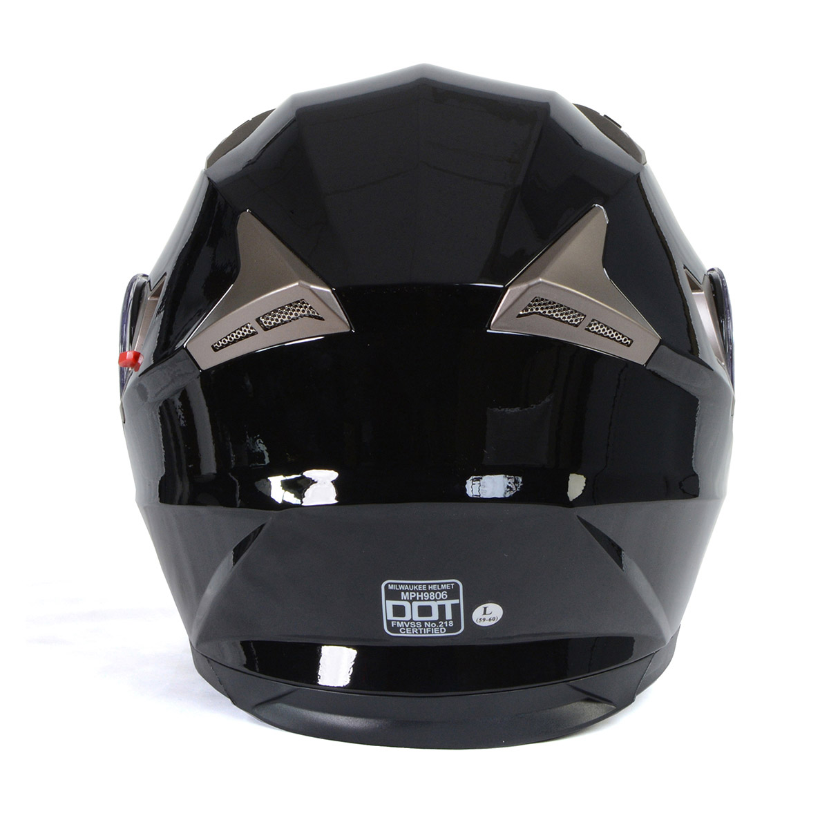 Milwaukee Helmets MPH9806DOT 'Ionized' Gloss Black Advanced Motorcycle Modular Helmet for Men and Women Biker w/ Drop Down Visor Medium