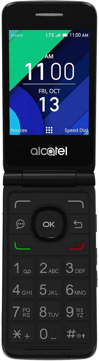 Alcatel QUICKFLIP 4044C | 4G LTE | HD Voice FlipPhone | Cricket Unlocked for T-Mobile & AT&T, Grey, 4GB