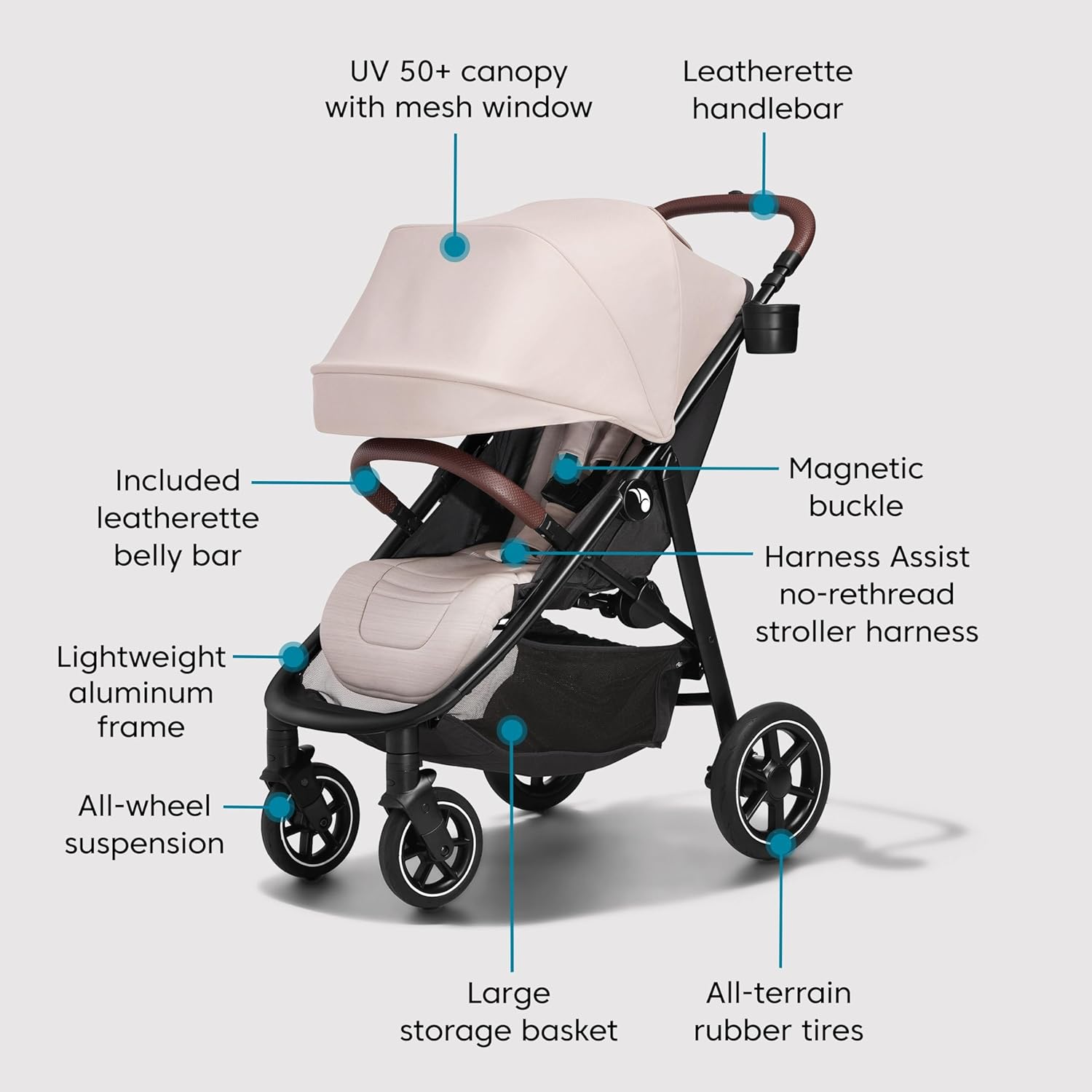 Baby Jogger City Mini Air Lightweight Stroller - All-Terrain Wheel Suspension, Adjustable Seat with Calf Support, Compact Fold