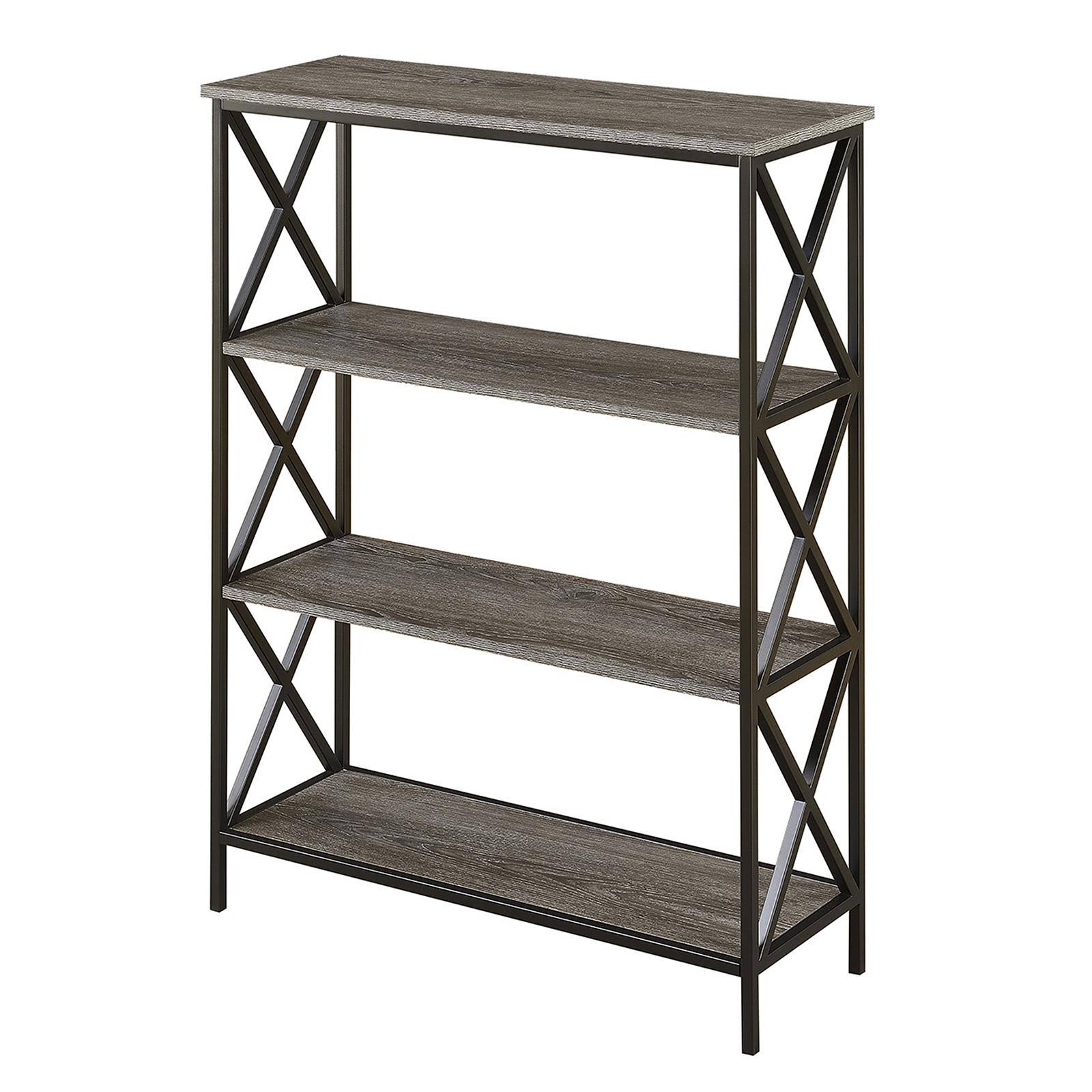 Convenience Concepts Tucson 4 Tier Bookcase, Weathered Gray