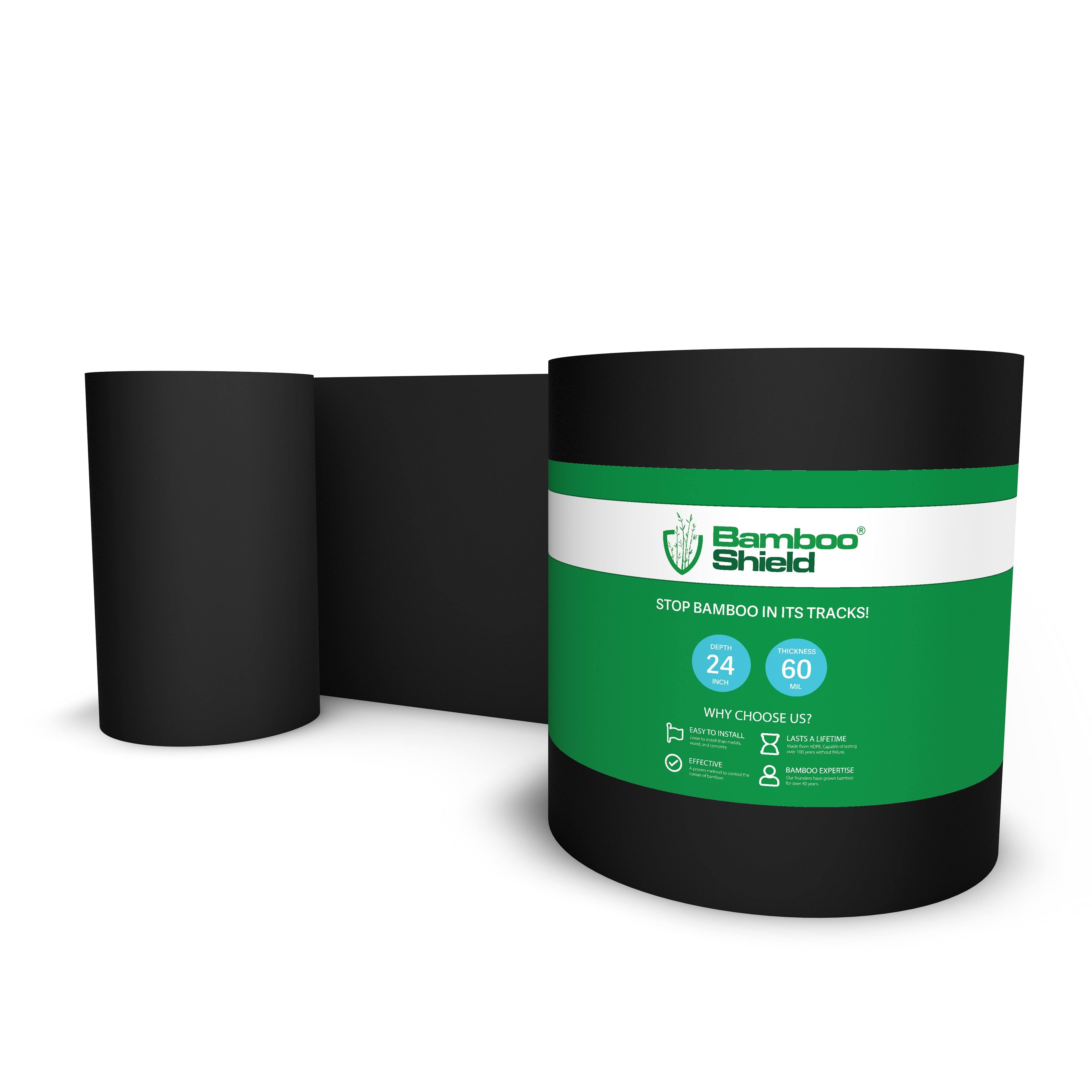 Bamboo Shield - 75 Feet Long x 24 inch x 60 Mil - Bamboo Root Barrier/Water Barrier