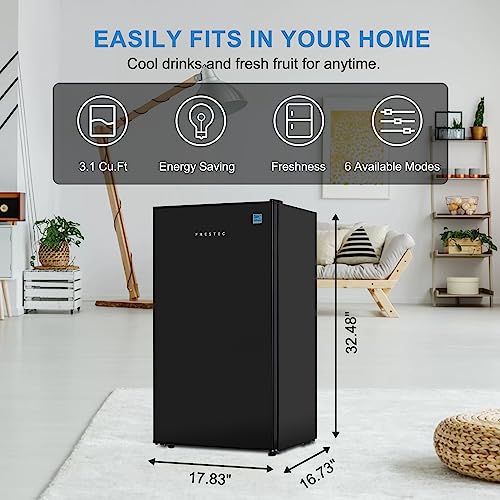 Frestec 3.1 CU' Mini Refregiator, Compact Refrigerator, Small Refrigerator with Freezer