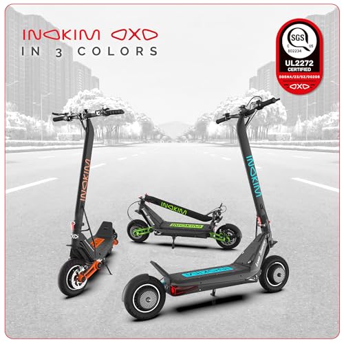 INOKIM OXO Super Electric Scooter for Adults 40 MPH, 2x1000W (2600W Max) Motor, 68 Miles Range, 10" 6 Light System Air Filled Tires, Front & Rear LED Light, Foldable, Adjustable Suspension