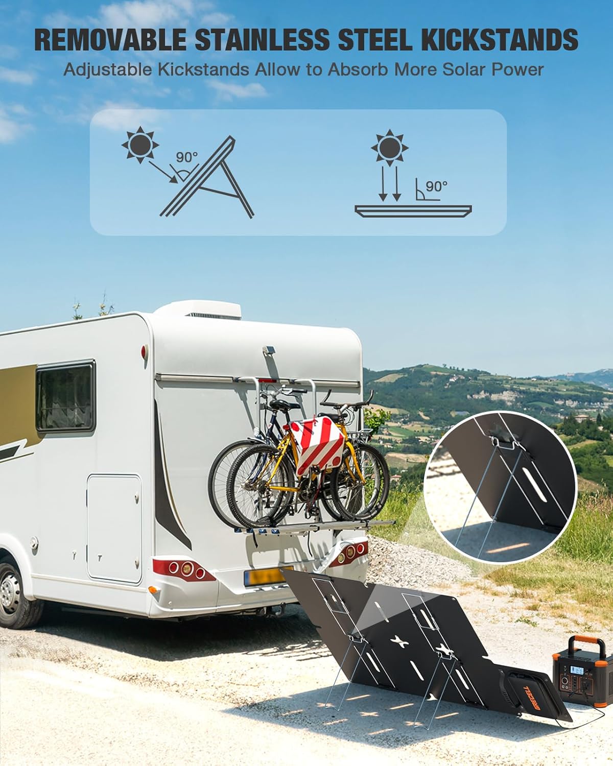 Portable Power Station 300W (Peak 600W) with 80W Foldable Solar Panel, 288Wh Solar Generator with Portable Solar Charger, 110V Pure Sine Wave AC Outlet Backup Lithium Battery