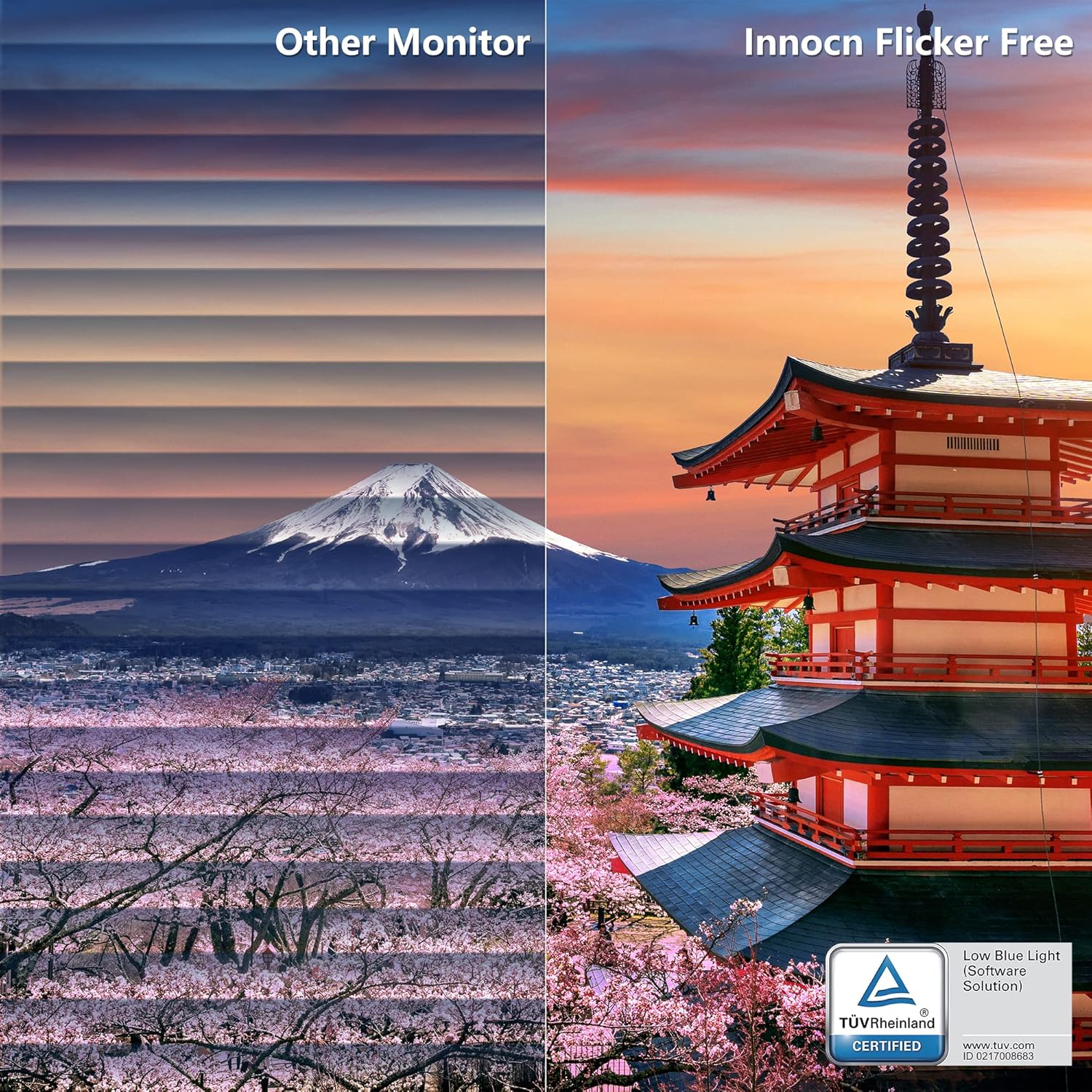 INNOCN 24 Inch Computer Monitor 2K QHD 2560x1440P, 75Hz, 100% sRGB, IPS Panel, HDMI, DP, 3.5mm, 16:9 Display Flicker Free Gaming 1440P Monitor for Home Office, VESA Mountable - 24D1Q, Black