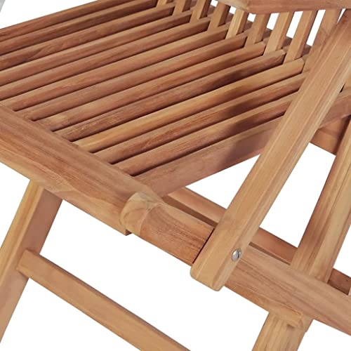 5 Piece Patio Dining Set Solid Teak Wood,Teak Wood Patio Dining Set with Folding Chairs for Outdoor Camping and Picnics Furniture Sets for Patio, Lawn & Garden