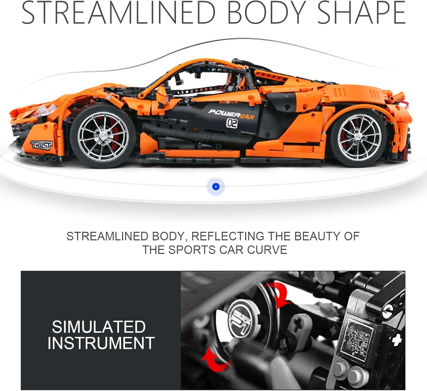 Mould King RC Toys Sport Car Building Kits, 3228 Pieces 1:8 Scale MOC Racing Car with Motor Building Blocks, Collection Model Cars Set
