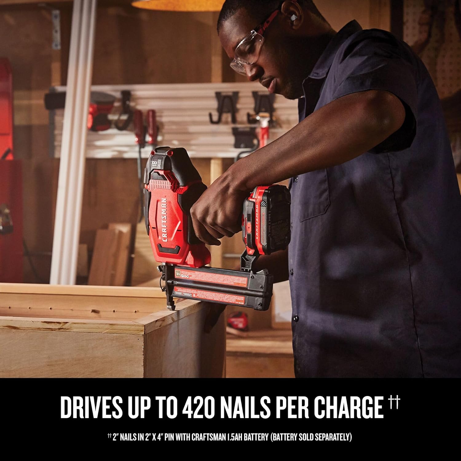 CRAFTSMAN V20 Brad Nailer, 18GA, Cordless, Bare Tool Only (CMCN618B)