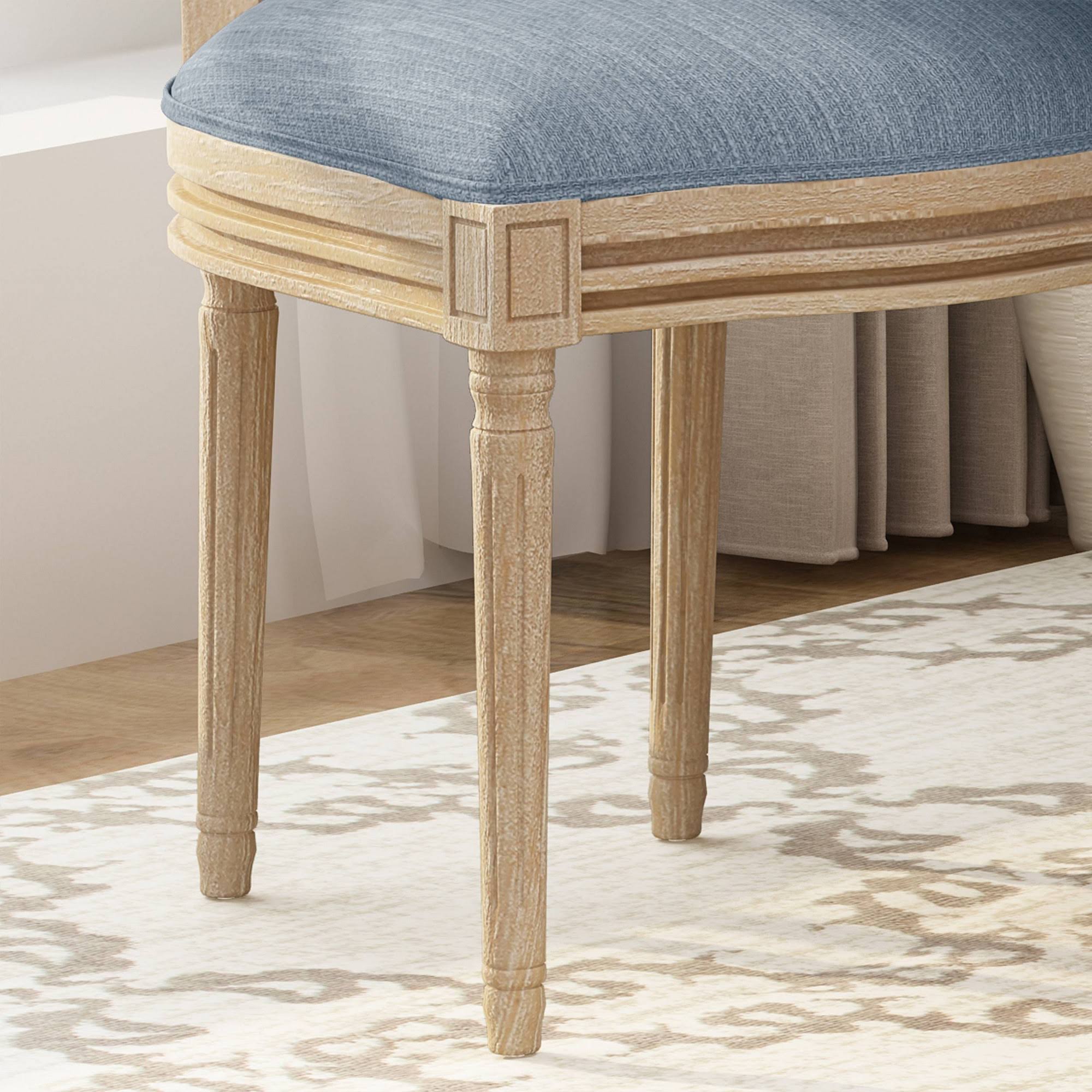 Christopher Knight Home Epworth Wooden Dining Chair with Wicker and Fabric Seating (Set of 2) by, Size: Light Blue, Natural