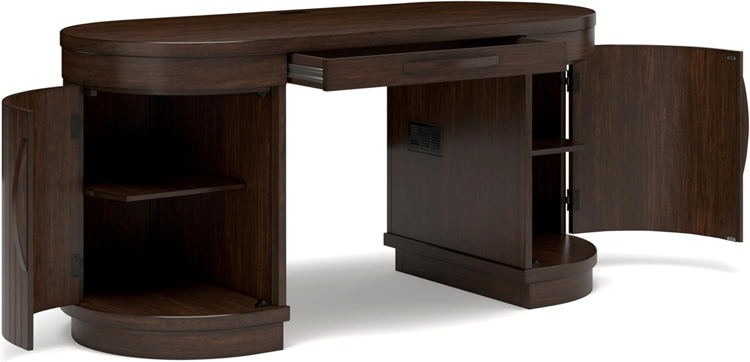 Signature Design by Ashley Korestone Home Office Desk, 63" W x 26" D x 30" H, Dark Brown