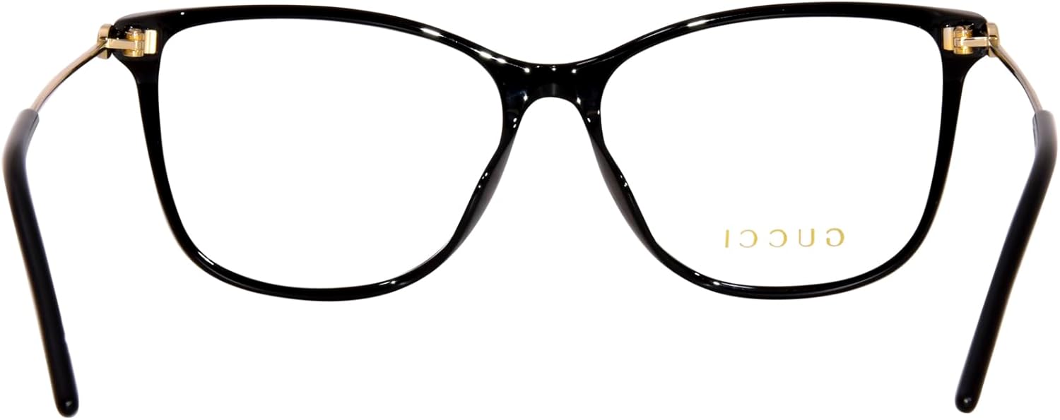 Gucci GG1272O 001 Eyeglasses Women's Black/Gold Full Rim Square Shape 53mm