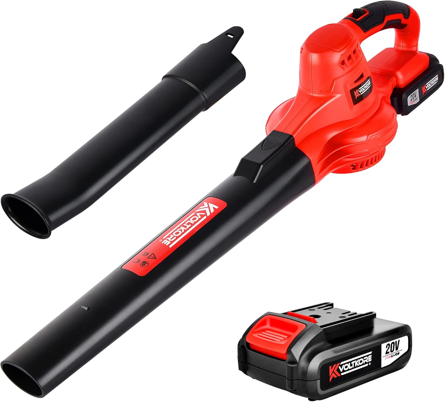 Cordless Leaf Blower, 20V Battery Powered Leaf Blower, Lightweight Small Electric Leaf Blower for Blowing Leaves, Dust...(Battery & Quick Charger Included) Pack of 2
