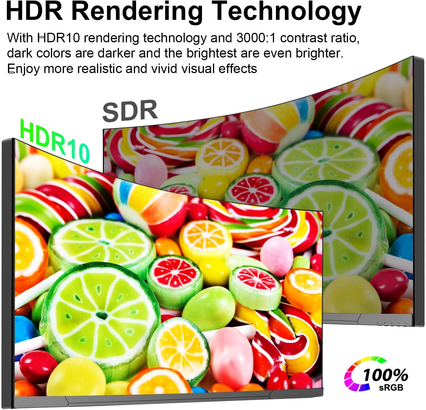 34" Curved WQHD 3440×1440 Gaming Monitor 165Hz, 1ms, 1500R, HDR 10, 100% sRGB PC Screen, AMD Free-Sync Premium/G-Sync Compatible, 2 x DispalyPort 1.4 & HDMI 2.0, Height/Tilt Adjustable Stand, Black