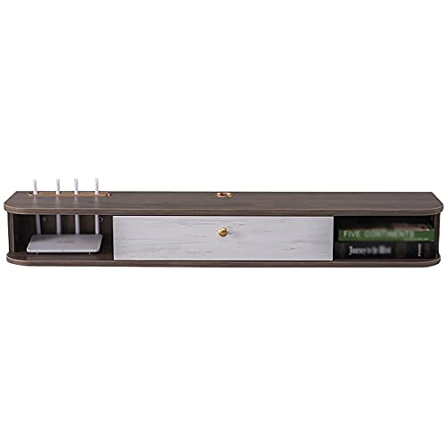 Wall Hanging Tv Cabinet,Floating Entertainment Unit Solid Wood, Wall-Mounted Tv Cabinet Simple Small Apartment Wall Cabinet Set-Top Box Rack/A/120Cm/120Cm a/a