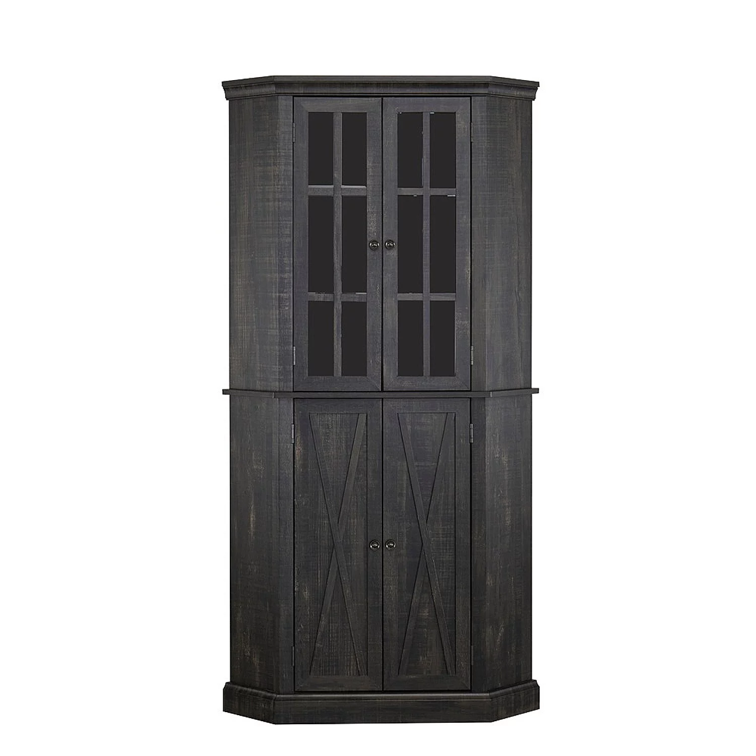 Home Source Enclosed Charcoal Corner Cabinet
