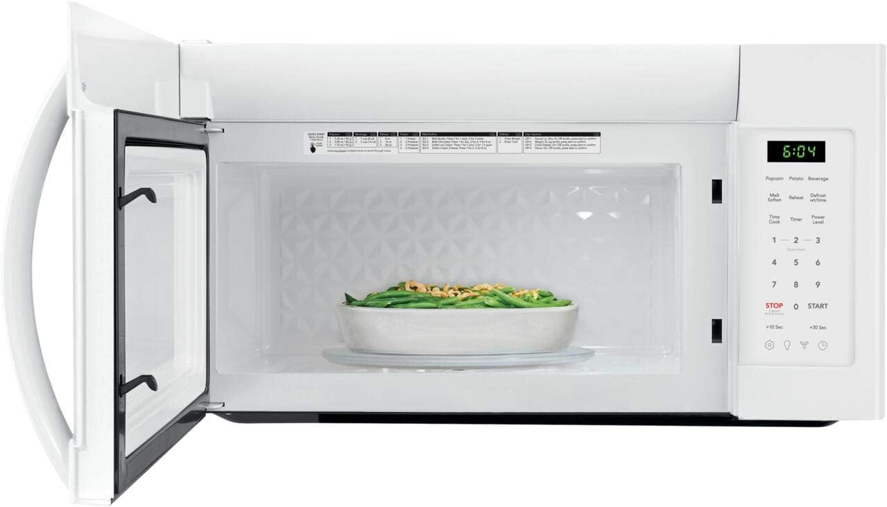 Frigidaire FFMV1846VW 30" White Over the Range Microwave with 1.8 cu. ft. Capacity, 1000 Cooking Watts, Child Lock and 300 CFM in White