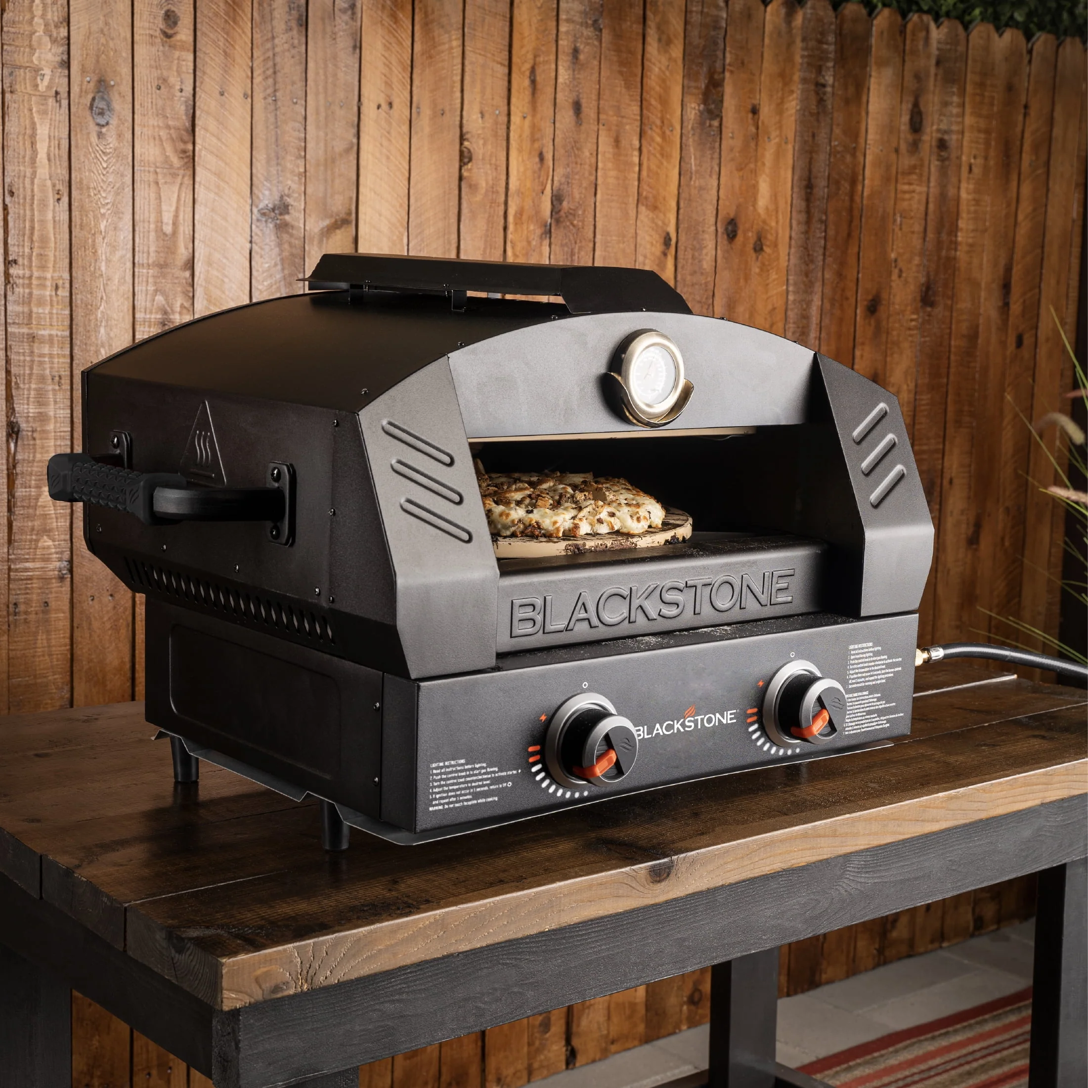 Blackstone Tabletop Propane Pizza Oven with Two 15 Cordierite Stones