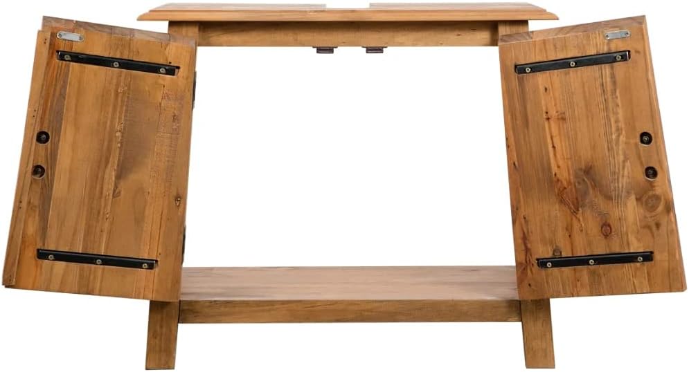 vidaXL Solid Recycled Pinewood Bathroom Vanity Cabinet Vintage Look 27.6