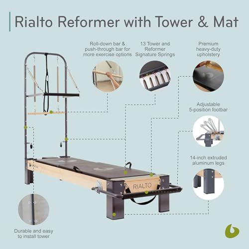 Balanced Body Rialto Pilates Reformer, Pilates Equipment for Home Workouts