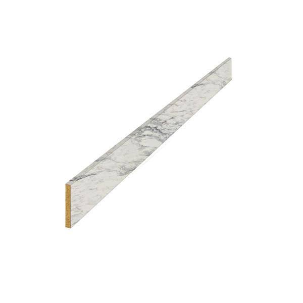 Hampton Bay 8 ft. White Laminate Countertop Kit with Left Miter and Full Wrap Ogee Edge in Calcutta Marble