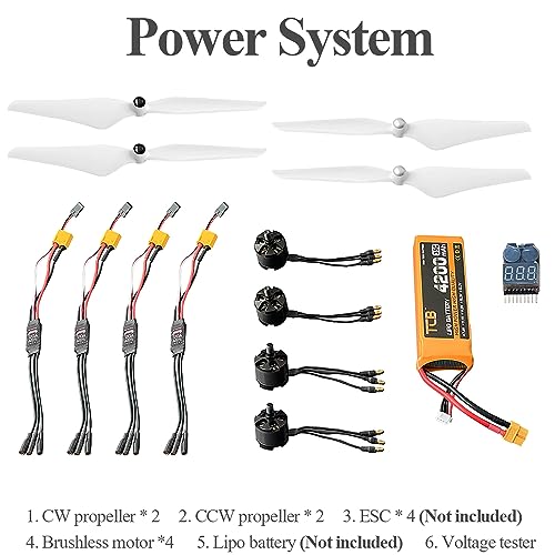 HAWK'S WORK F450 Drone Kit to build, DIY Quadcopter Set, Frame + Pixhawk + GPS + Power Module + ESC + Brushless Motor + Prop + Battery + RC Transmitter & Receiver + Accessory + Guild Book & Video (A)