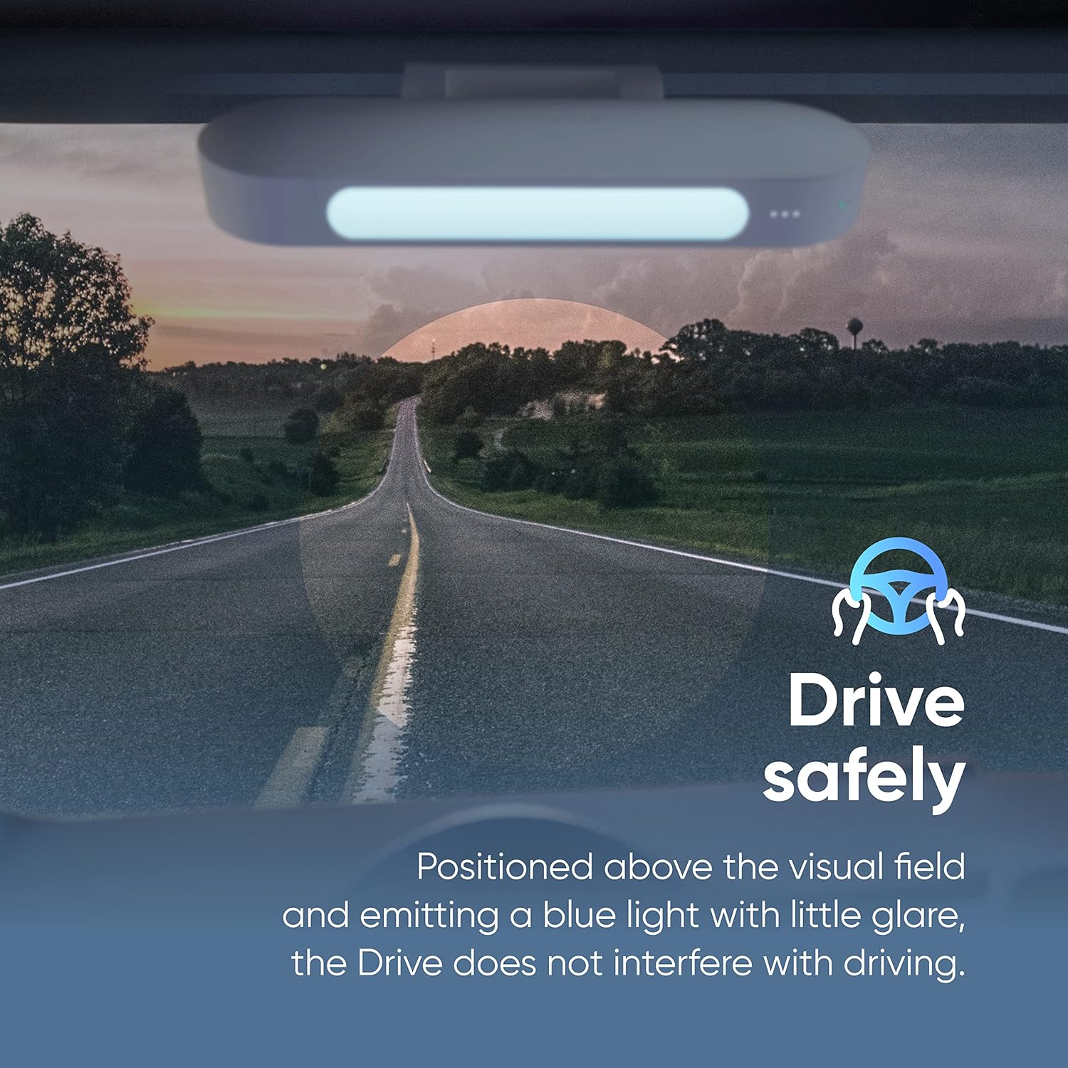 Luminette Drive® Light Therapy Lamp - Portable & Wireless Light Therapy Lamp for Use While Driving in The Car - Happy Lamp for Sleep Disorders & Winter Blues