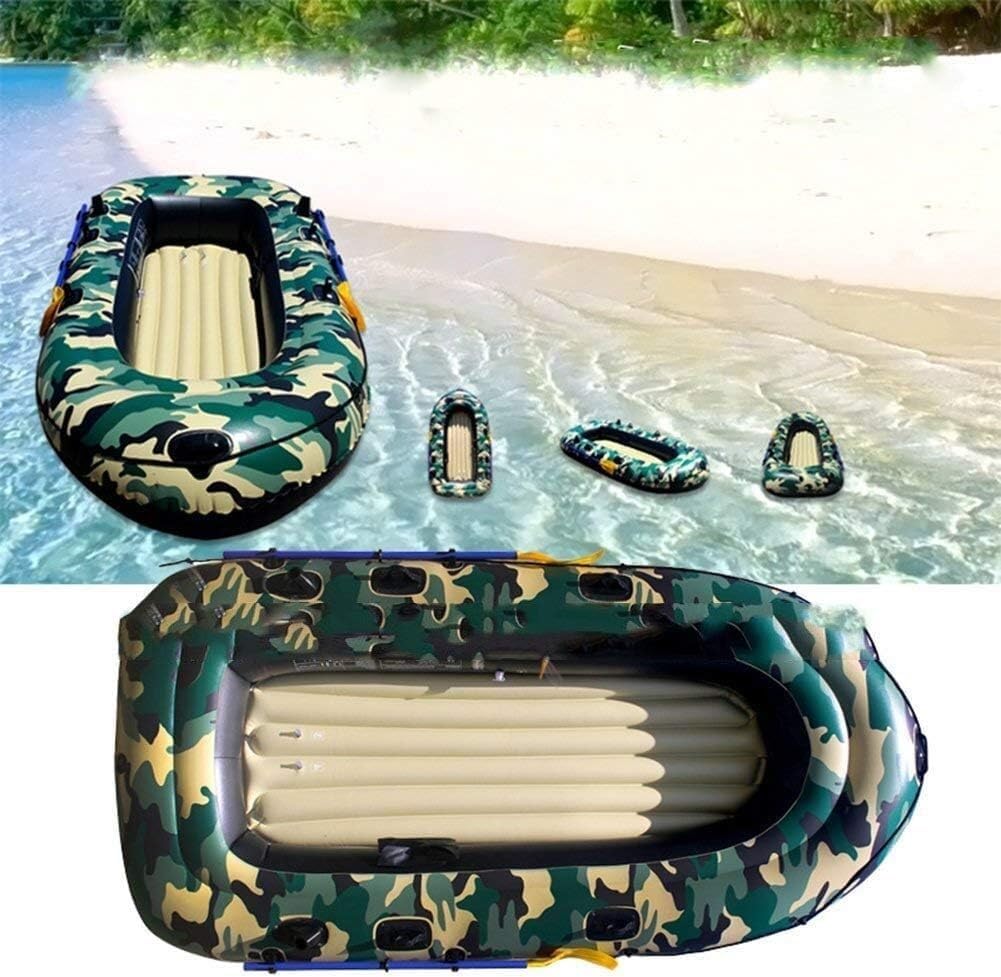Inflatable Boat (for Adults), Foldable PVC Inflatable Fishing Boat, Heavy Duty Inflatable Canoe with 2 Paddle Holders, for Fishing, Diving