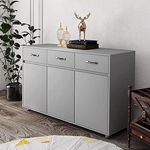 Buffet Sideboard with 3 Drawers and 3 Doors,Modern Wood Kitchen Server Storage Cabinet Cupboard,Bedroom Storage Drawer Organizer Console Tables Storage Drawer Unit,for Living Room, Dining Room