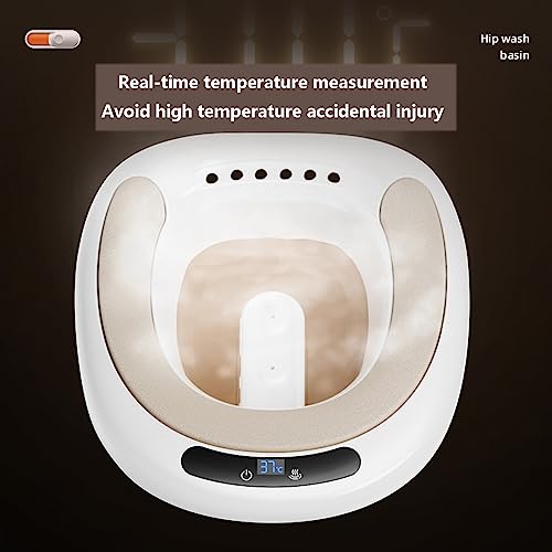 Electric Sitz Bath for Hemorrhoids Sitz Baths Tub for Toilet Seat Sitz Bathtub for Men Women Sits Bath Postpartum Care Kit Soaked Steam Relief of Vaginal/Anal Inflammation,PVC, Light Tan