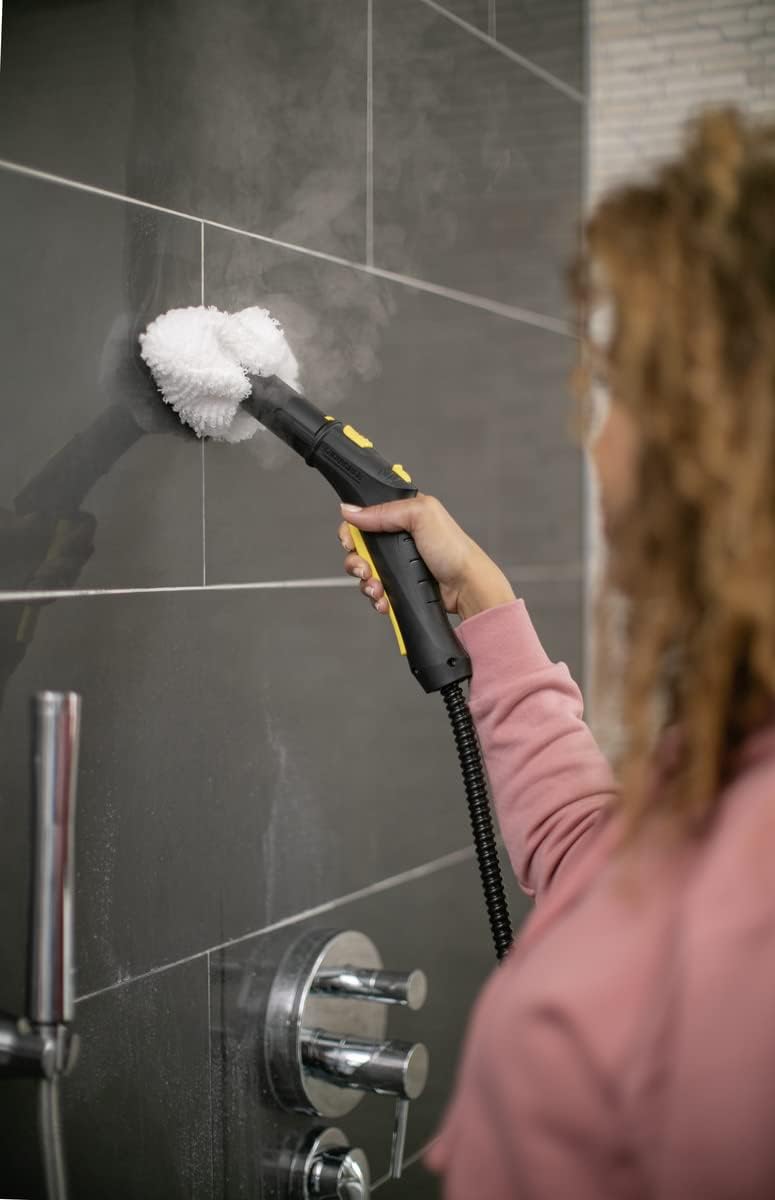 Karcher SC 3 Portable Multi-Purpose Steam Cleaner with Hand & Floor Attachments for Grout, Tile, Hard Floors, Appliances & More – Chemical-Free, Rapid 40 Second Heat-Up, Continuous Steam