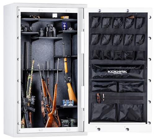 Kodiak Home Gun Safe for Rifles & Pistols | KGX5933G by Rhino Metals with New SafeX Security System | 41 Long Guns & 6 Handguns | 60 Minute Fire Protection | Gloss Gray Finish | 536lbs
