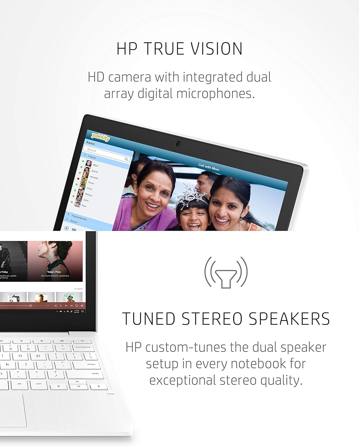 HP Chromebook 11-inch Laptop - Up to 15 Hour Battery Life - MediaTek - MT8183 - 4 GB RAM - 32 GB eMMC Storage - 11.6-inch HD Display - with Chrome OS™ - (11a-na0021nr, 2020 model, Snow White)