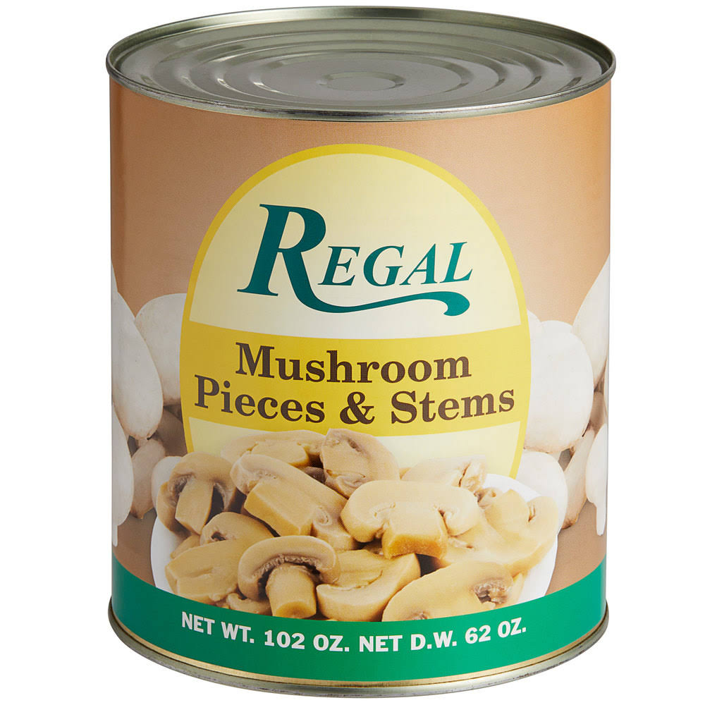 Regal Foods Mushroom Pieces u0026 Stems - #10 Can - 6/Case