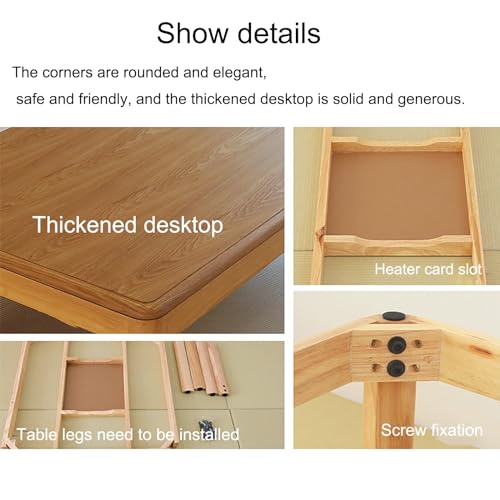 Kotatsu Heater, Kotatsu Table,Futon Coffee Tea Table, Solid Wood Coffee Tables,Low Table for Sitting On The Floor,Square Chabudai Meditation Altar Table, Tatami Heating Table, Bed Laptop Desk (Color