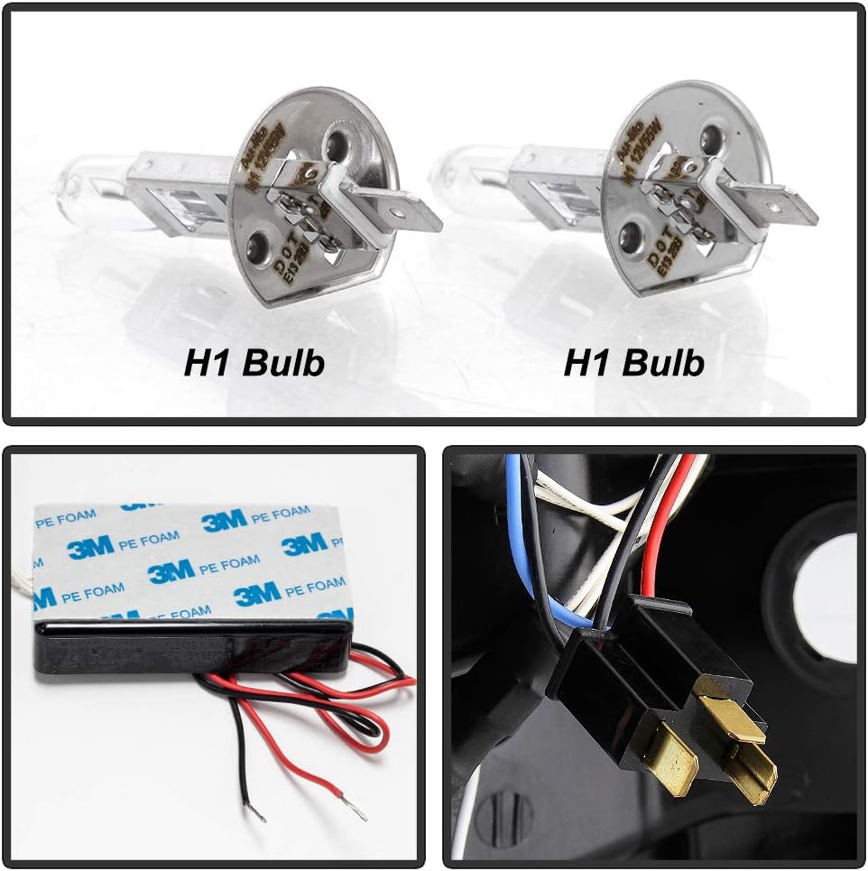 ACANII - For 2005-2011 Toyota Tacoma LED DRL CCFL Halo Black Housing Projector Headlights Headlamps, Driver & Passenger